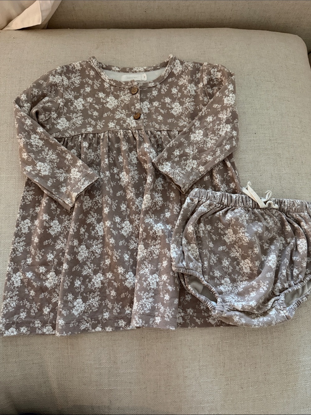 Jamie Kay floral dress and bloomers